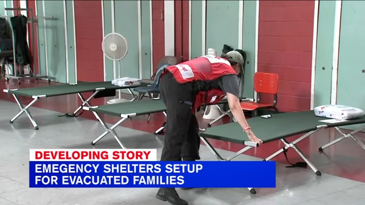 Emergency shelters set up for evacuated families following severe ...