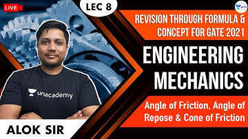 Angle of friction, Repose and Cone of Friction | L:8 | Engineering Mechanics |Revision for GATE 2021