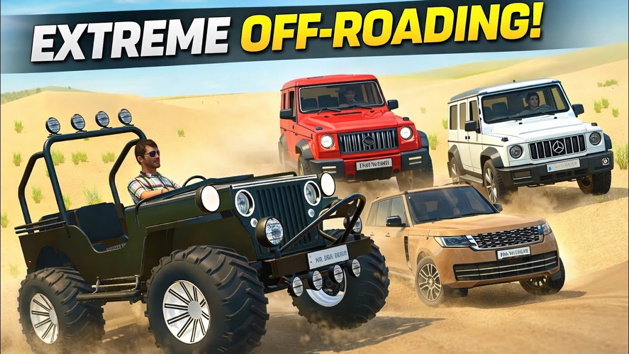 Extreme Off-roading Jeep , Thar , Range Rover, G-wagon all Indian cars 🚗 🔥🔥🔥