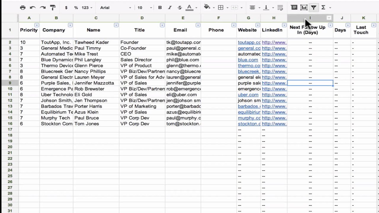 Spreadsheet CRM - YouTube