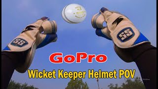 Wicket Keeper Helmet Camera Cricket POV !