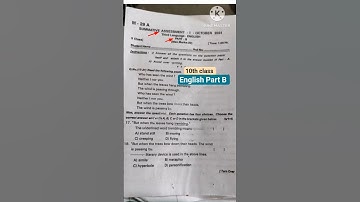 10th class English Part B SA1 questionpaper 2024#ytshorts.