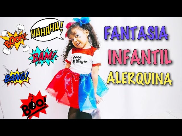 Fantasia Da Arlequina Infantil Esquadrão Harley Quinn