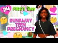 💗The Sims 4 Runaway Teen Pregnancy 💗#24 FIRST DAY OF HIGHSCHOOL 🤔very weird