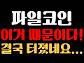[파일코인 분석] ※이거 때문이다!※결국 터졌네요...