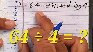 64 Divided by 4 | divide kaise karte hain | bhag karna sikhe (in Hindi) | Surendra Khilery