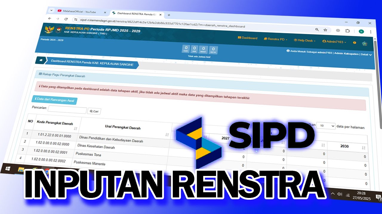 Tutorial Penginputan Renstra Perangkat Daerah dari Tujuan sampai Program dan Kegiatan