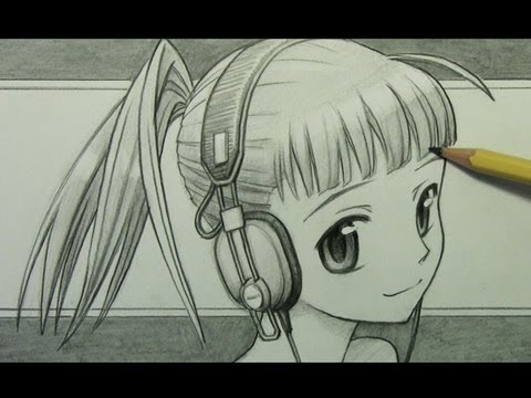  How to Draw a Manga Girl with Headphones YouTube