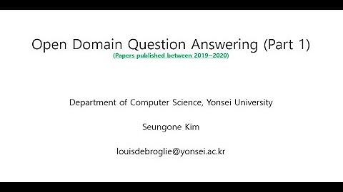 [Yonsei NLP Study S3] Open Domain QA (Part1)