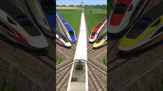 5 high-speed trains wait for each other at the 5-lane intersection#train #trainvideos