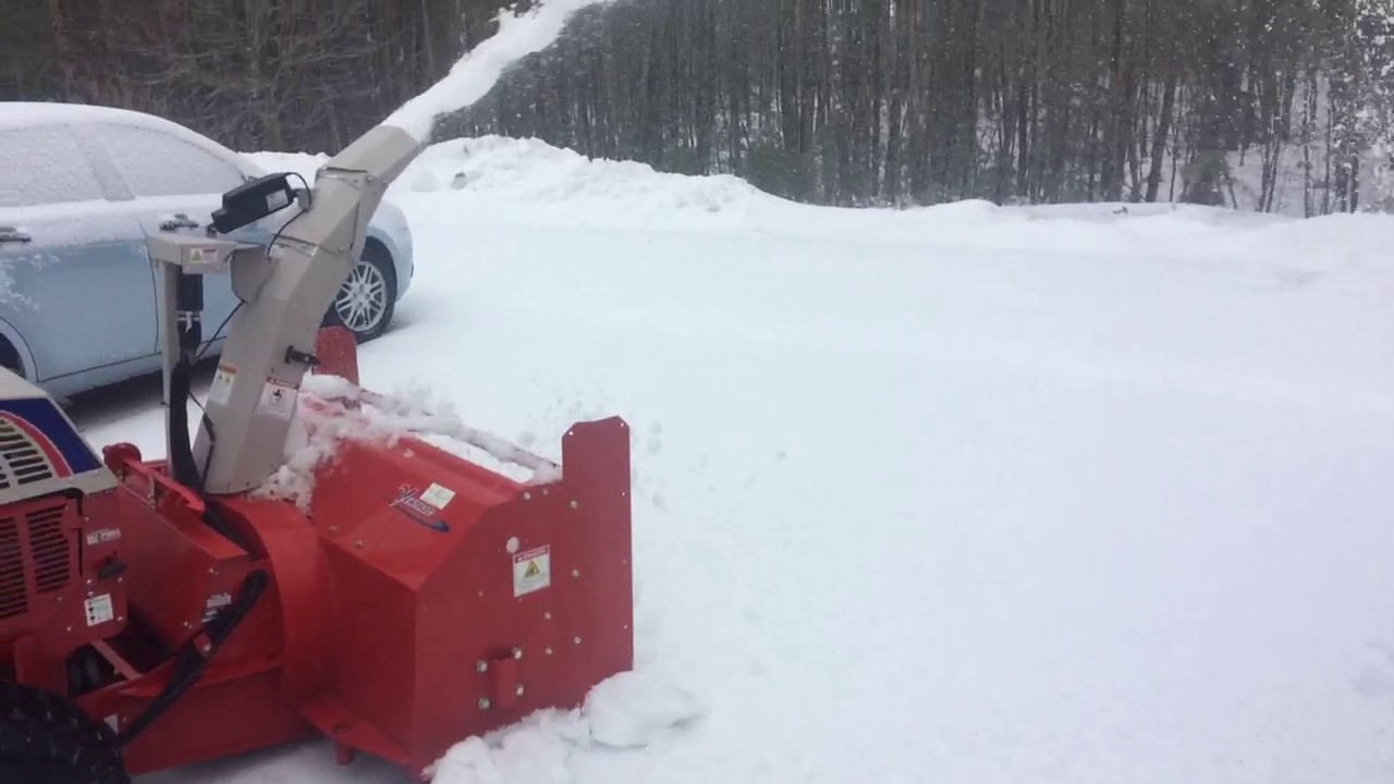 Ventrac 4500 snow blower moving heavy wet snow YouTube