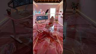 Ultimate Pink Gaming Room Makeover 🎮 | Strawberry Epoxy Floor Setup (RGB Cinematic Transformation)🍓