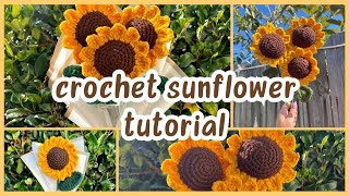 crochet sunflower tutorial for beginners | crochet flower tutorial