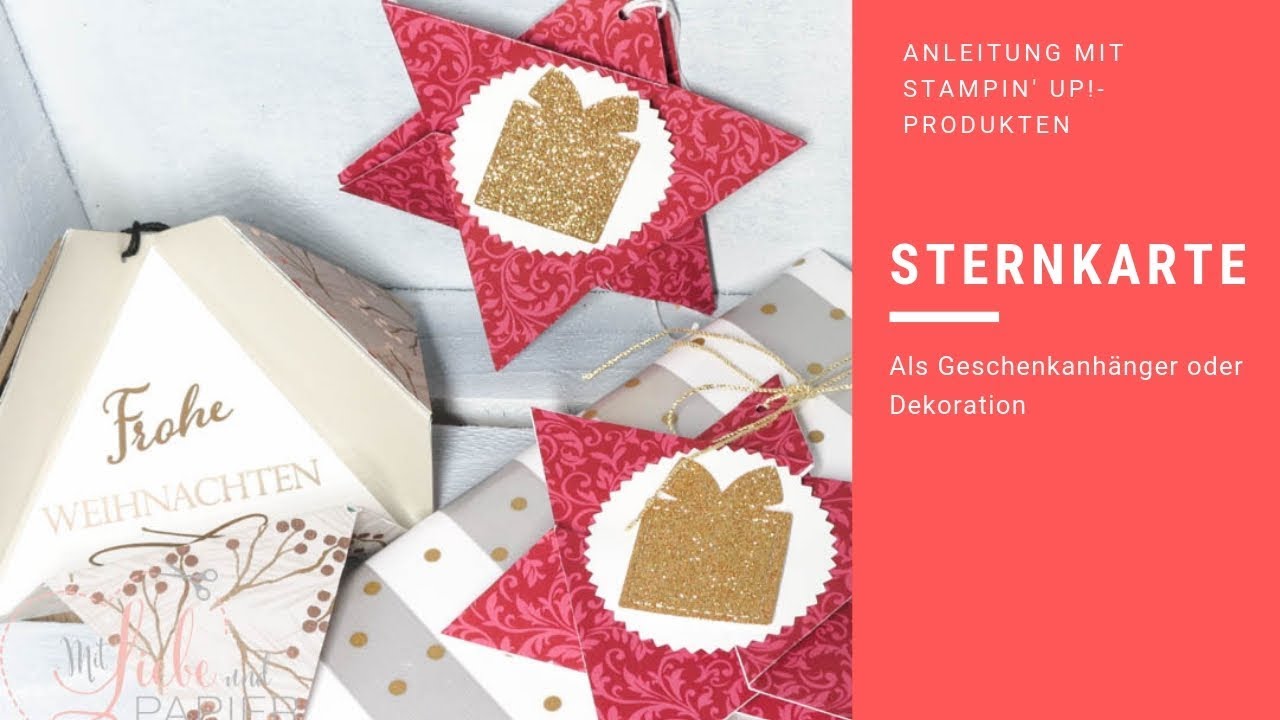 Stampin' Up! Anleitung deutsch Sternkarte Sternfaltkarte als Weihnachtlicher Geschenkanhänger
