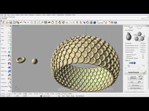 Rhinojewel 5.0 - Array Pave on Revolved Surface with Custom Object