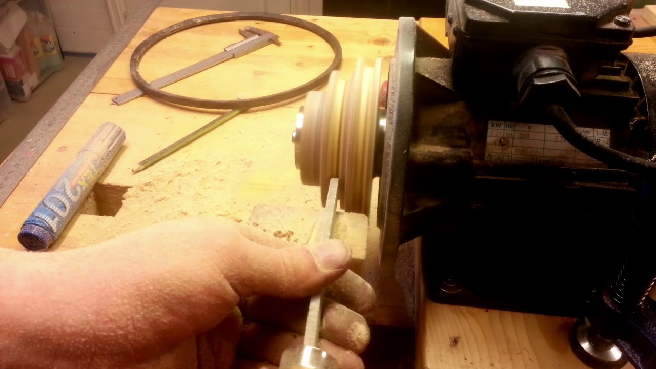 Grooving a wooden pulley YouTube