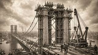 Before Cranes The Insane Way America Raised the Brooklyn Bridge Towers 280 Feet Above the East River