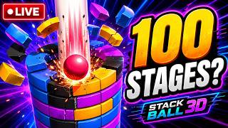 Famous #shorts Stack Ball 3D Live 🔴 Aiming to clear 100 stages Wealth