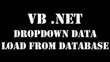 Bind / Fill / Populate DropDownList control from database in ASP.Net using  VB.Net
