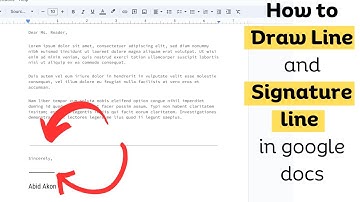 How to Draw a Line And (Signature) line in google docs 2023 || Add Line And Signature Line