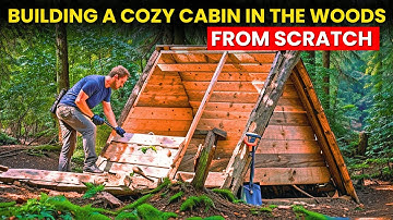 Building a Cozy Off Grid Cabin in the Woods from Scratch || Full DIY Build Journey