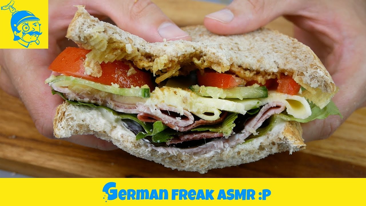 ASMR eating: big ham salami sandwich (no talking)!🥪