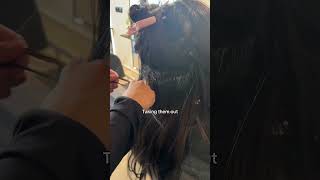 The process of moving up extensions #extensions #hairinspo #hairstyle