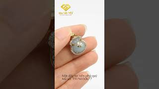 Mặt dây túi tiền phú quý, Mặt Dây Chuyền Aquamarine, Mã số TSVN030677 emvatoi evt gold