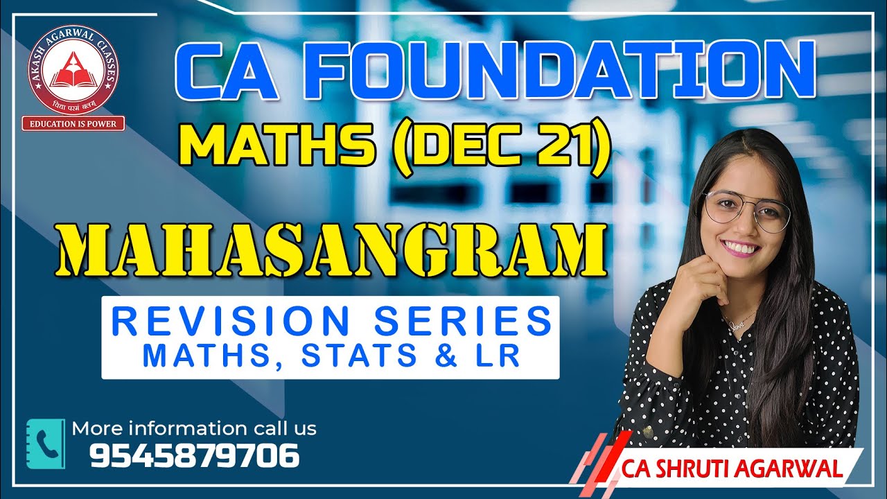 CA FOUNDATION MATHS REVISION | ANNOUNCEMENT - DEC 21  | CA SHRUTI AGARWAL