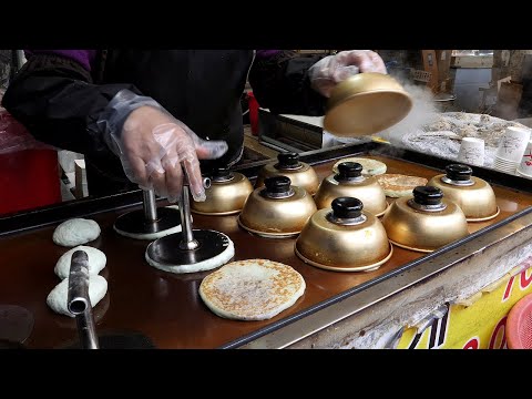 기름기 없는 녹차 호떡 / no oil ! pan fried sweet pancake - hotteok / korean street food