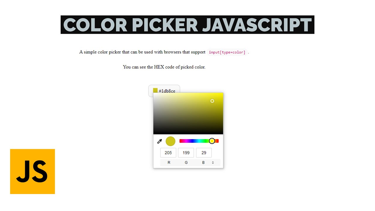 color picker in javascript assignment expert