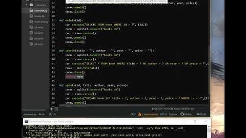 Bookstore manager with Tkinter and Sqlite. Part 5