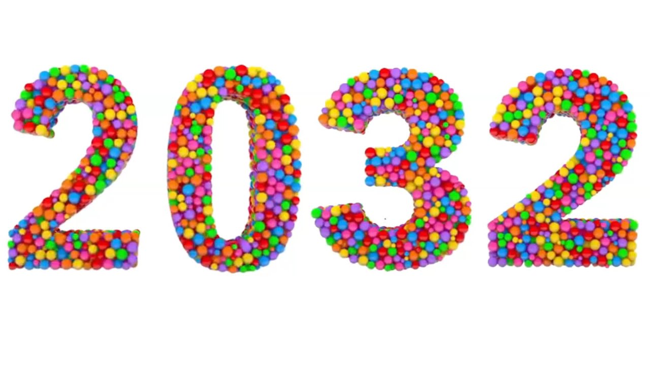 Learn Year 2032 with 3D Colorful Balls - ( Sponsored By: Klasky Csupo 2001 Effects )
