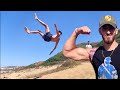 We did  a new flips at the beach  tricking asakora