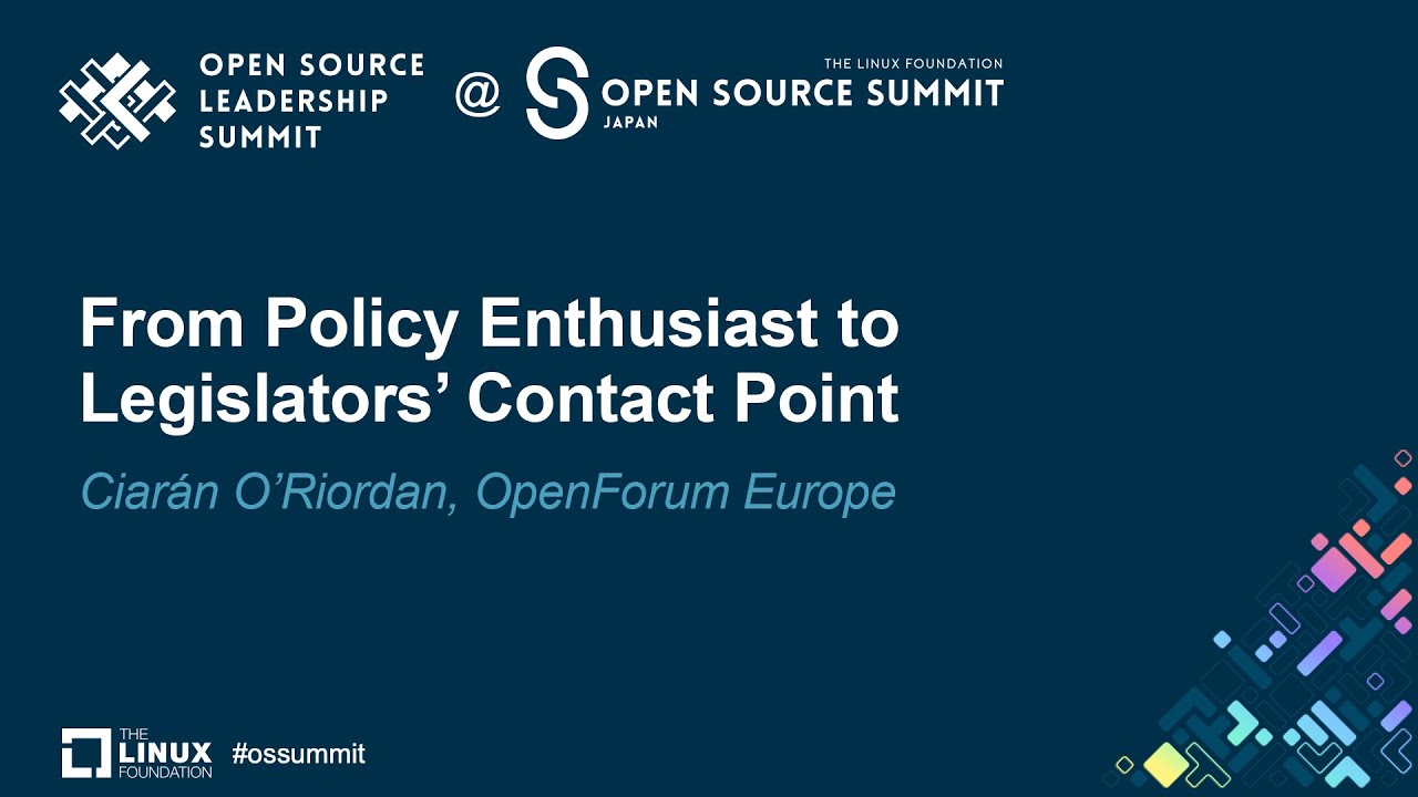 От энтузиаста политики до контактного лица законодателей — Киаран О'Риордан, OpenForum Europe