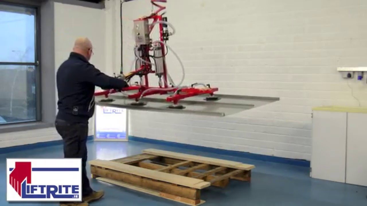 vacuum lifter for sheets of glass steel or timber lift rite youtube vacuum lifter for sheet metal