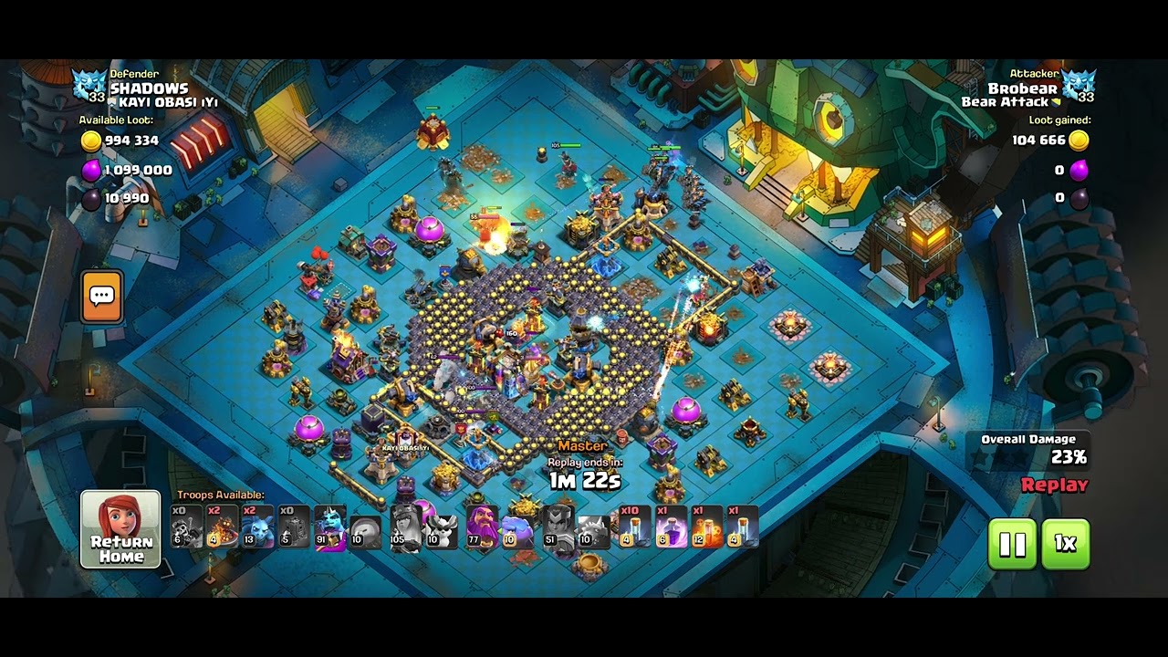 Th18 vs Th18 Dragon Rider Totem spell spam clear