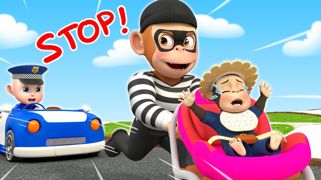 Monkey Police Takes Care of a Baby | Police Chase Thief | Sheriff Zozo - Kids Songs & Cartoons
