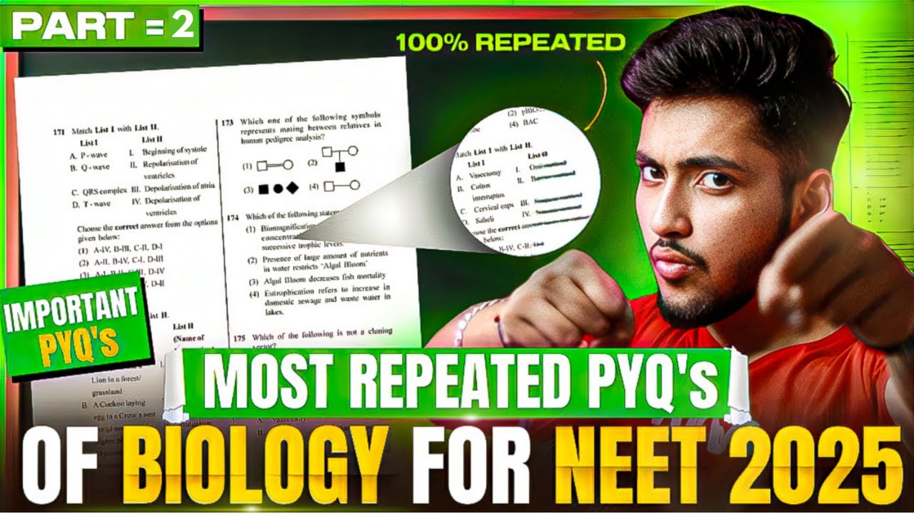Most Repeated PYQ's of Biology for NEET 2025 | Important Questions ...