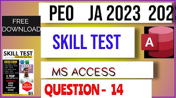OSSSC SKILL TEST PREPARE/ MS ACCESS/ ASO QUESTIONS/ ASSIGNMENT 6 ANSWER/ PEO JA SKILL TEST /ODISHAIQ
