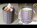 DIY Laundry basket from waste cardboard /storage basket from waste cardboard /cardboard craft idea