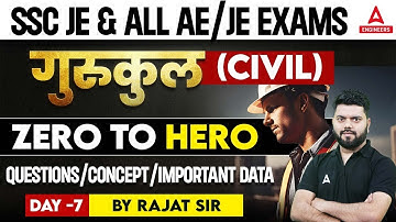 All AE/JE Exams Most Expected Questions | SSC JE Civil Engineering 2024 by Rajat Sir | Set-7