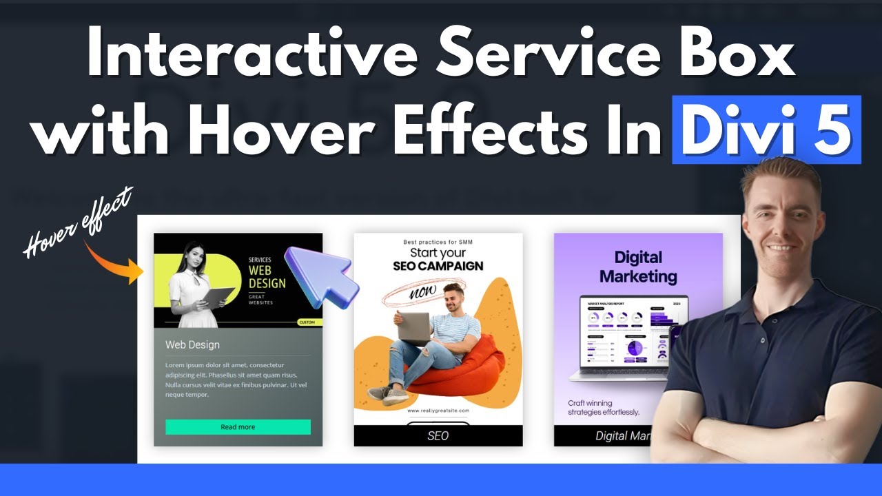 Create Interactive Service Boxes with Hover Effects in Divi 5  Tutorial + Free Layout)