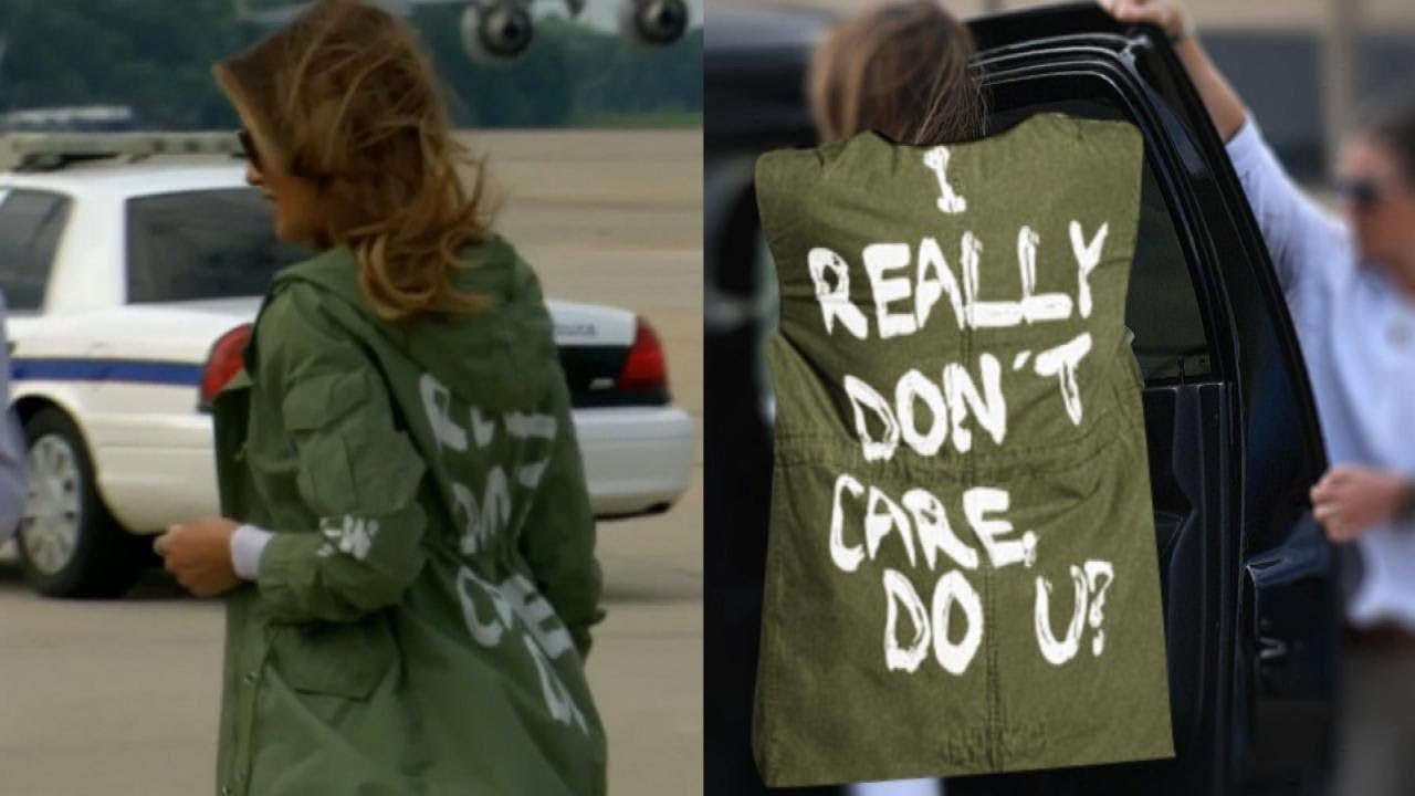 Image result for who cares do you melania trump coat