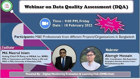 Video Content Add on DQA Webinar | Digital MEL Hub