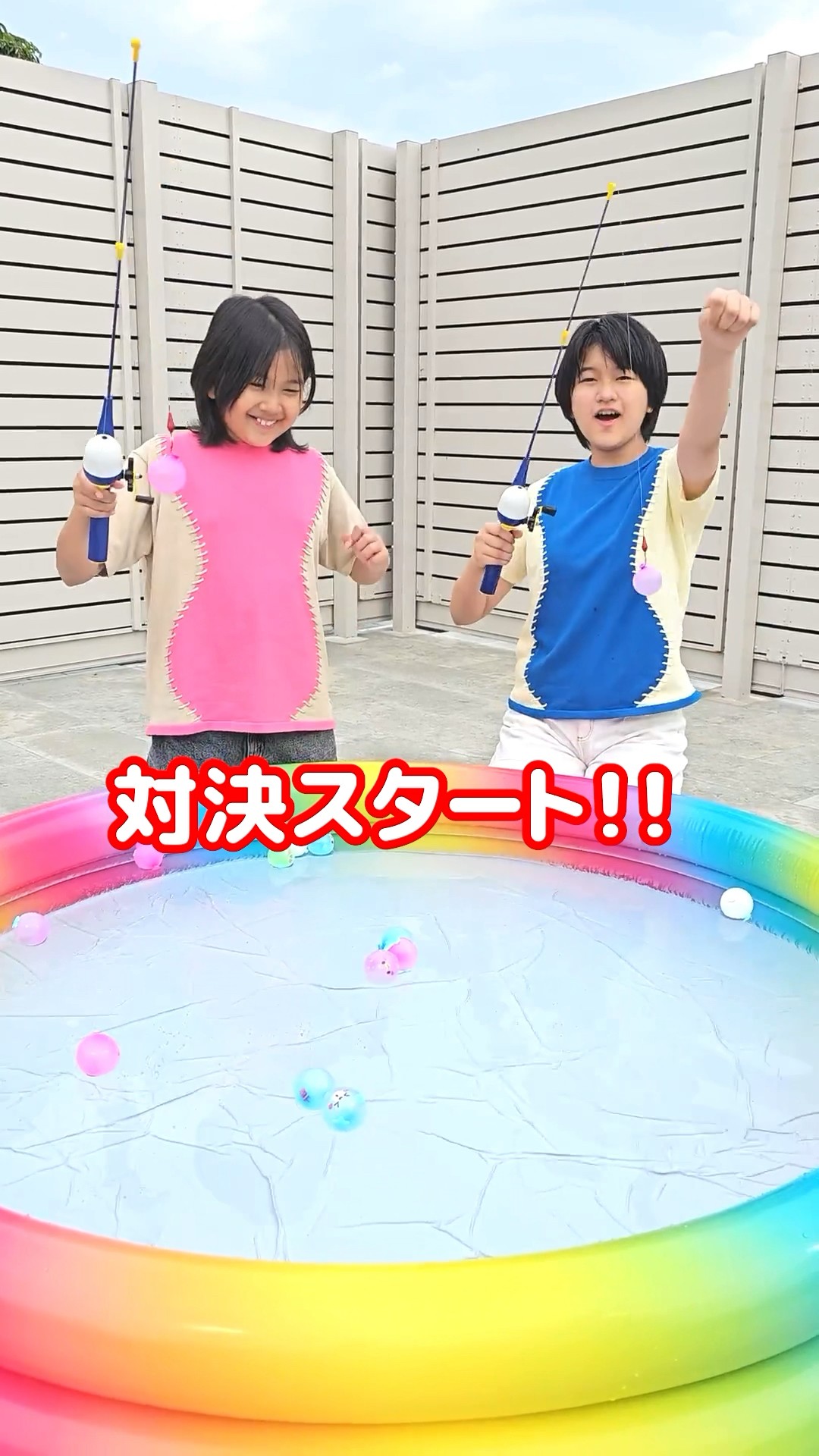 ぷにぷに風船?ウーニーズで釣り対決！#PR #ウーニーズ #まーちゃんおーちゃん #himawariちゃんねる #shorts
