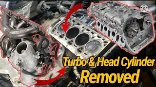 How to Remove Turbo/Manifold & Cylinder Head Assembly 2009-18 Audi A4 A5 A6 Q5 TT 2.0T