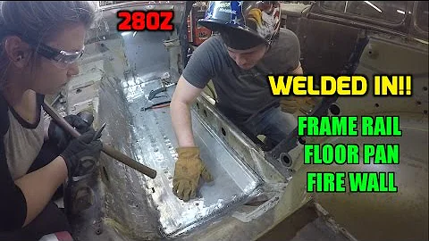 Welded in the 280z Floor Pan, Frame Rail, and Firewall -- 280z restomod