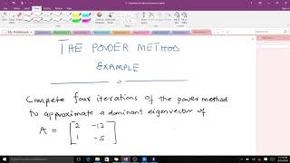 The Power Method in Numerical Analysis (Example)