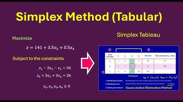 Tabular Simplex Method for Solving LPPs